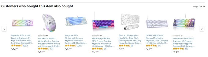 A screenshot of Amazon's Frequently Bought Together cross-selling technique