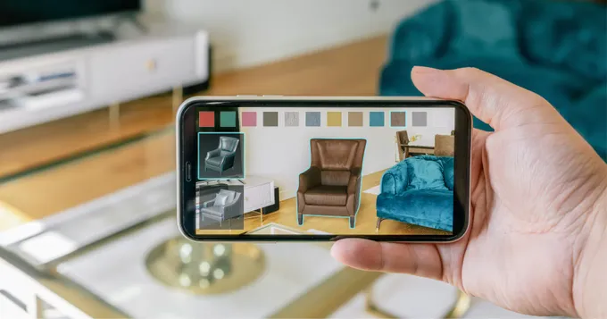 AR used for visualizing chair in the living room
