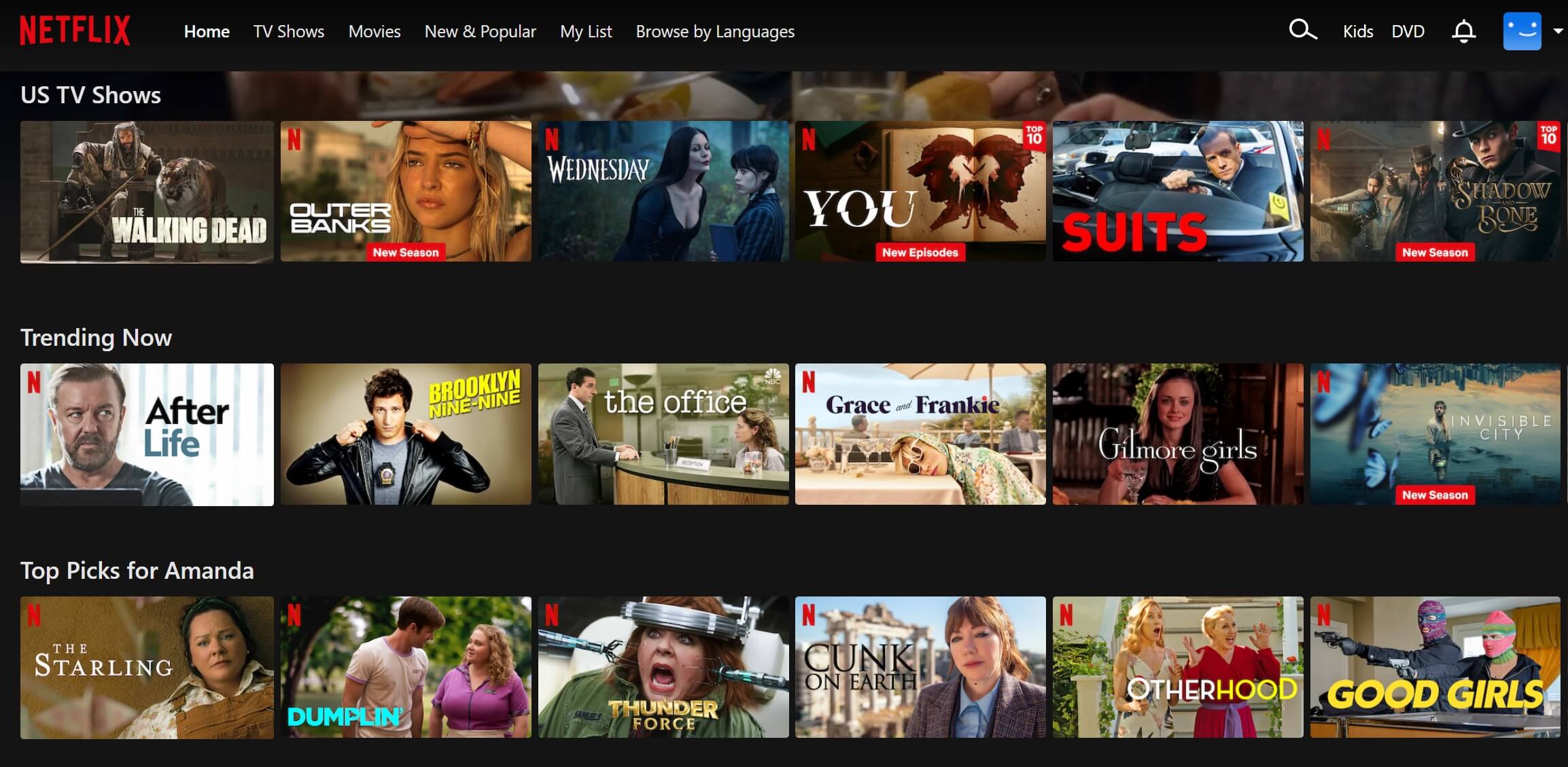 netflix recommendations homepage